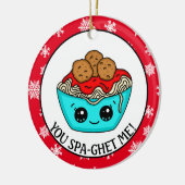 kerstversiering uit Spaghetti | Romantic Pun Keramisch Ornament (Links)