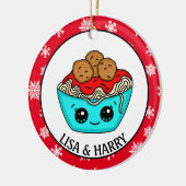 kerstversiering uit Spaghetti | Romantic Pun Keramisch Ornament (Links)