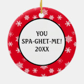 kerstversiering uit Spaghetti | Romantic Pun Keramisch Ornament (Achterkant)