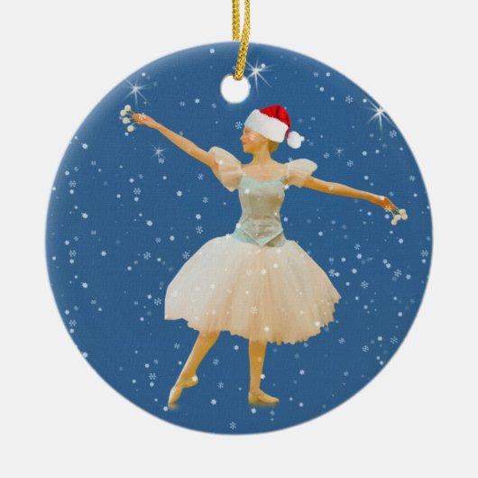 kerstversiering van Ballet Dancer Keramisch Ornament (Voorkant)