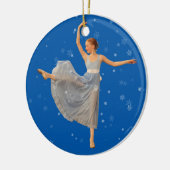 kerstversiering van Ballet Dancer op blauw Keramisch Ornament (Links)