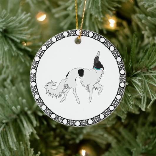 kerstversiering van Borzoi Keramisch Ornament (Boom)