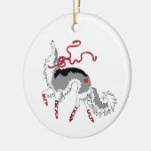 kerstversiering van Borzoi Keramisch Ornament (Links)