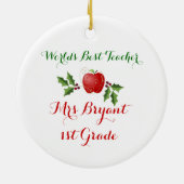 kerstversiering van de aangepaste leraar keramisch ornament (Achterkant)