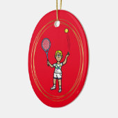 kerstversiering van de blonde mannetjestennis keramisch ornament (Links)