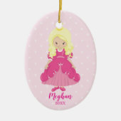  kerstversiering van de Blonde Princess Keramisch Ornament (Voorkant)