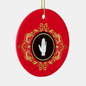 Kerstversiering van de linkerkerst keramisch ornament (Rechts)