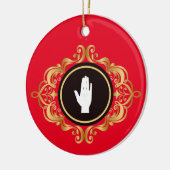 Kerstversiering van de linkerkerst keramisch ornament (Links)