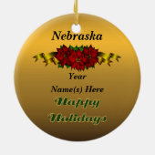 kerstversiering van de staat Nebraska Keramisch Ornament (Achterkant)