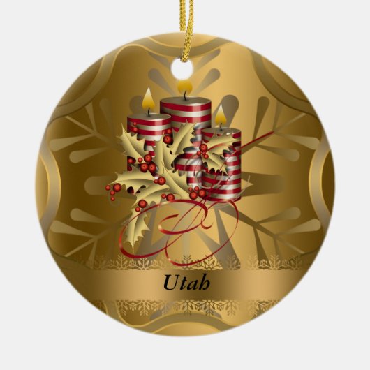kerstversiering van de staat Utah Keramisch Ornament (Voorkant)