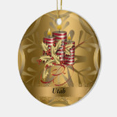 kerstversiering van de staat Utah Keramisch Ornament (Links)