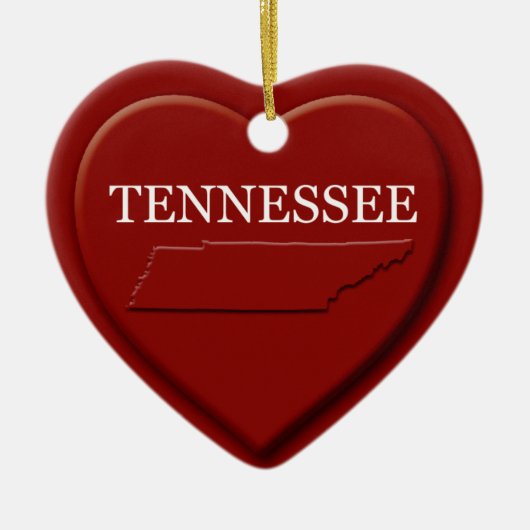 kerstversiering van de Tennessee Heart Map Keramisch Ornament (Voorkant)