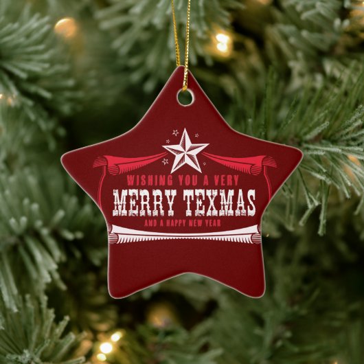 kerstversiering van de Texas Star Keramisch Ornament (Boom)