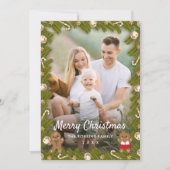 Kerstversiering van gemberkoek Foto Frame Feestdagenkaart (Voorkant)