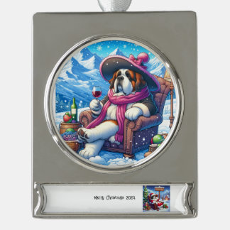 kerstversiering verzilverd banner ornament