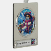 kerstversiering verzilverd banner ornament (Rechts)