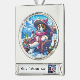 kerstversiering verzilverd banner ornament