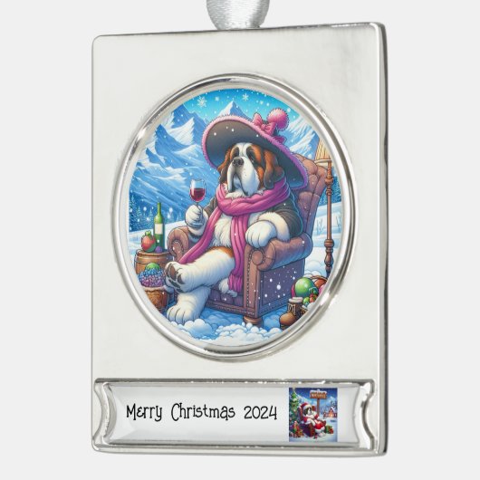 kerstversiering verzilverd banner ornament (Links)