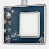 kerstversiering verzilverd kader ornament (Links)