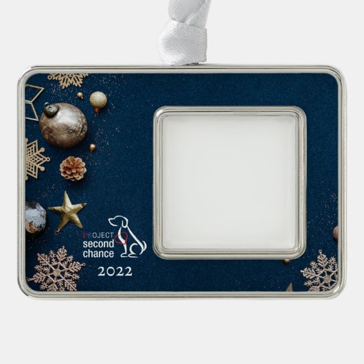 kerstversiering verzilverd kader ornament (Voorkant)
