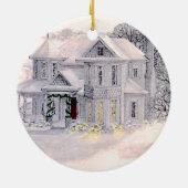 kerstversiering Victoriaans huis Keramisch Ornament (Achterkant)