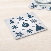 kerstversiering vierkante kartonnen onderzetter (Schuin)