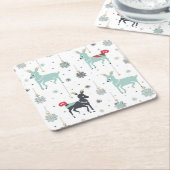 kerstversiering vierkante kartonnen onderzetter (Schuin)