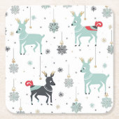 kerstversiering vierkante kartonnen onderzetter (Voorkant)