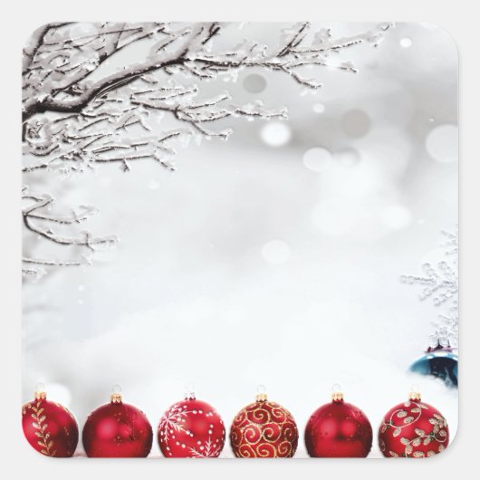 kerstversiering vierkante sticker (Voorkant)