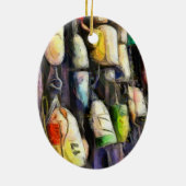 kerstversiering Vist Keramisch Ornament (Achterkant)