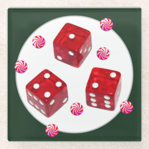 Kerstversiering voor Bunco Glazen Onderzetter