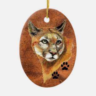 Kerstversiering voor Cougar Keramisch Ornament
