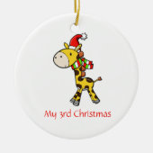 Kerstversiering voor de Giraffe van kinderen Keramisch Ornament (Voorkant)