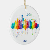 kerstversiering voor de waterverf van Seattle Keramisch Ornament (Rechts)