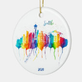 kerstversiering voor de waterverf van Seattle Keramisch Ornament (Links)