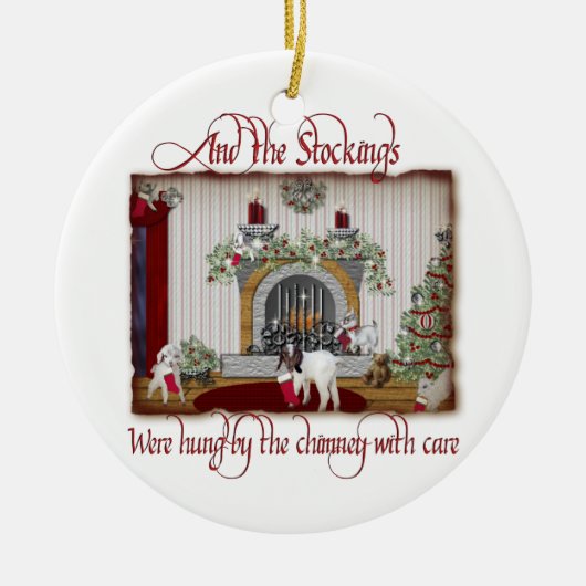 kerstversiering voor  geiten keramisch ornament (Voorkant)