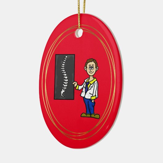 Kerstversiering voor mannelijke chiropractor Spine Keramisch Ornament (Links)