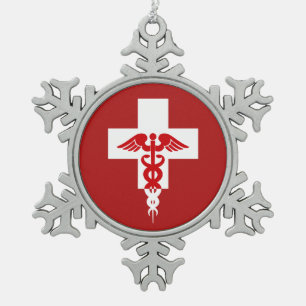 Kerstversiering voor medisch professioneel gebruik tin sneeuwvlok ornament