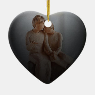 Kerstversiering voor moeder en kind keramisch ornament