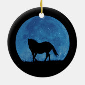 kerstversiering voor paarden en maan kerstmis keramisch ornament (Achterkant)