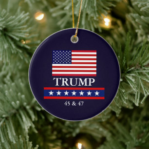 KERSTVERSIERING VOORZITTER DONALD TRUMP KERAMISCH ORNAMENT