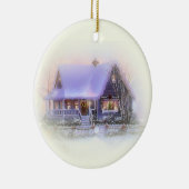 Kerstversiering winterkerst keramisch ornament (Rechts)