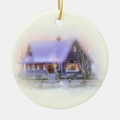 Kerstversiering winterkerst keramisch ornament (Voorkant)