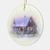 Kerstversiering winterkerst keramisch ornament (Links)