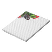 Kerstversieringen en achtergrond notitieblok (Gedraaid)