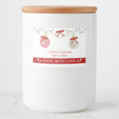 Kerstversieringen Holly Berries Voedselcontainer Etiket (Voorkant)