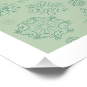 Kerstversieringen met blauwe en rode retro perfect poster (Hoek)