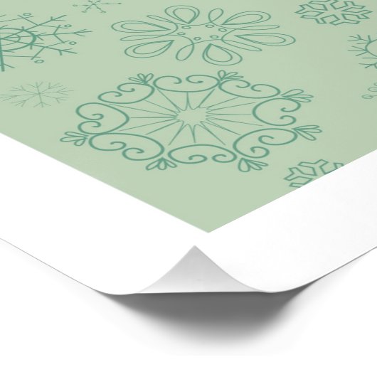 Kerstversieringen met blauwe en rode retro perfect poster (Hoek)