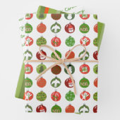 kerstversieringen met kerststapes-variëteit inpakpapier vel (In situ)