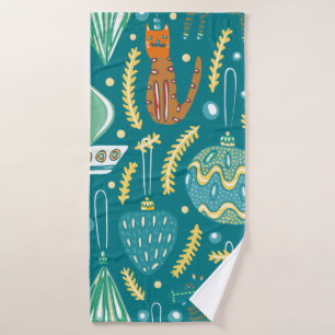 kerstversieringen naadloos. Bright Badhanddoek